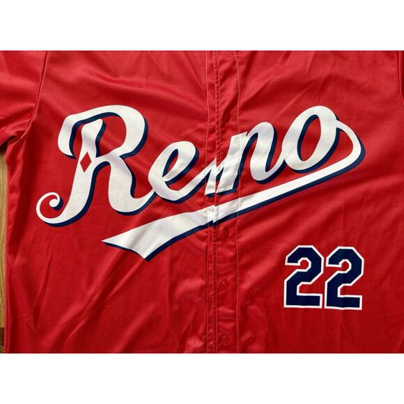 Reno Aces MiLB Battle Born Nevada Red Jersey Mens XL #22 EUC - Picture 7 of 11